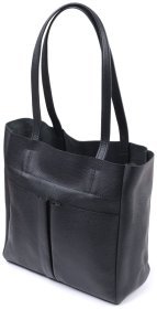 Женская сумка-шоппер из натуральной кожи в черном цвете Shvigel 91281