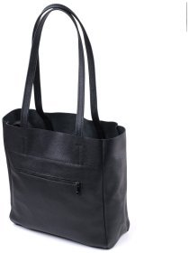 Женская сумка-шоппер из натуральной кожи в черном цвете Shvigel 91281
