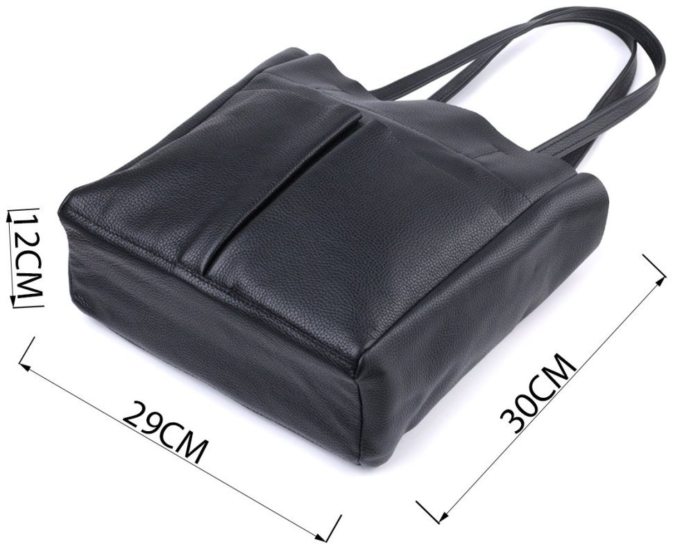 Женская сумка-шоппер из натуральной кожи в черном цвете Shvigel 91281 modnotak фото №3