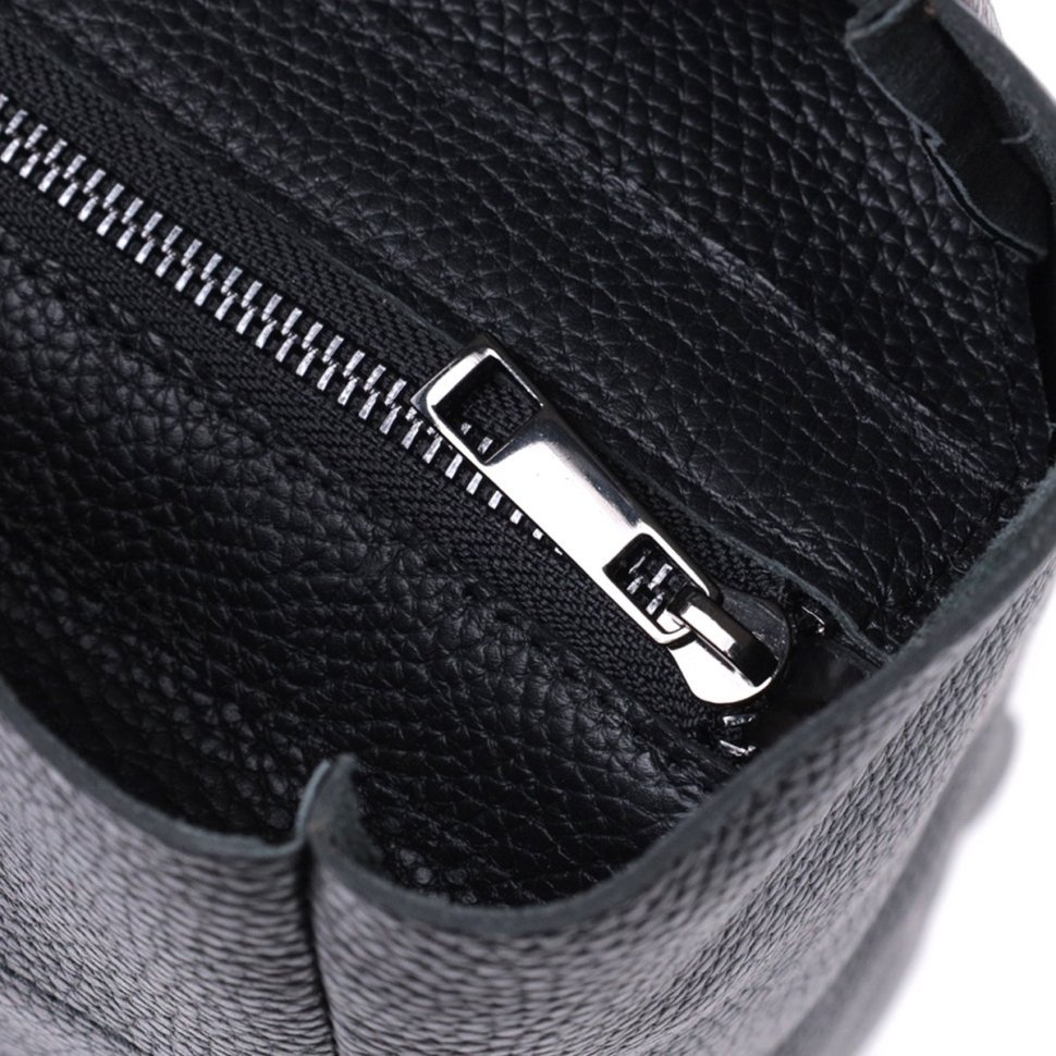 Женская сумка-шоппер из натуральной кожи в черном цвете Shvigel 91281 modnotak фото №5