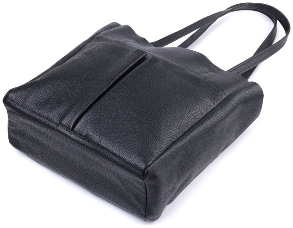 Женская сумка-шоппер из натуральной кожи в черном цвете Shvigel 91281 modnotak фото №6