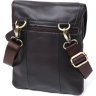 Темно-коричневая небольшая мужская сумка через плечо из натуральной кожи Vintage (20468) - 2