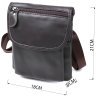Темно-коричневая небольшая мужская сумка через плечо из натуральной кожи Vintage (20468) - 7