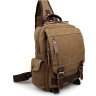 Текстильный рюкзак бежевого цвета через одно плечо VINTAGE STYLE (14481) - 1