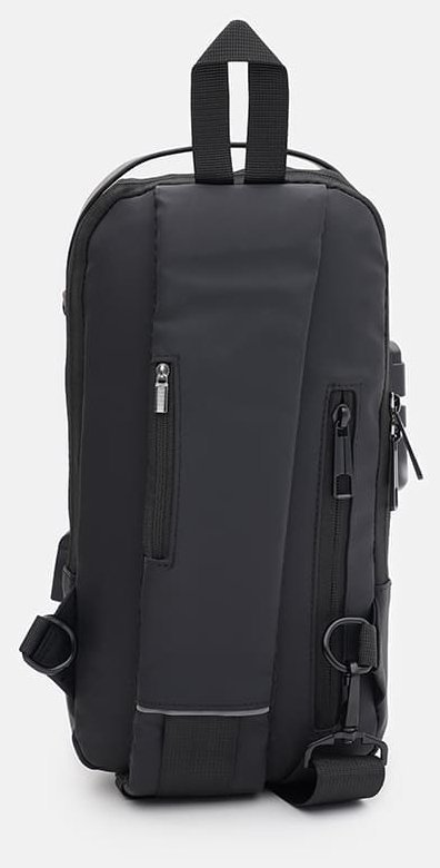Мужская сумка-слинг через плечо из черного текстиля с кодовым замком Monsen 71581
