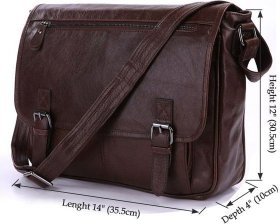 Вместительная сумка мессенджер из натуральной кожи VINTAGE STYLE (14089)
