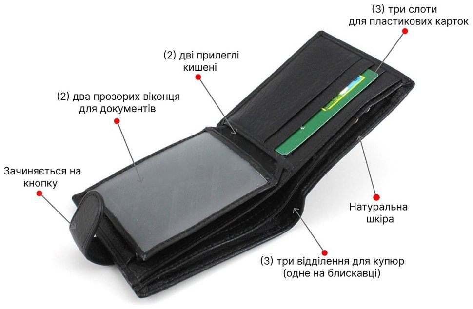 Кожаный классический мужской кошелек Marco Coverna (18039) фото №4 Кожаный классический мужской кошелек Marco Coverna (18039) modnotak фото №4