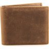 Компактне чоловіче портмоне з вінтажної шкіри світло-коричневого кольору Vintage (14439) - 3