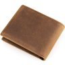 Компактне чоловіче портмоне з вінтажної шкіри світло-коричневого кольору Vintage (14439) - 4