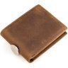 Компактне чоловіче портмоне з вінтажної шкіри світло-коричневого кольору Vintage (14439) - 5