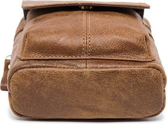  Вертикальная маленькая мужская сумка из натуральной кожи VINTAGE STYLE (14899) 