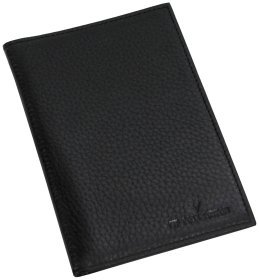 Шкіряна чорна обкладинка для паспорта книжечки Vip Collection 102581