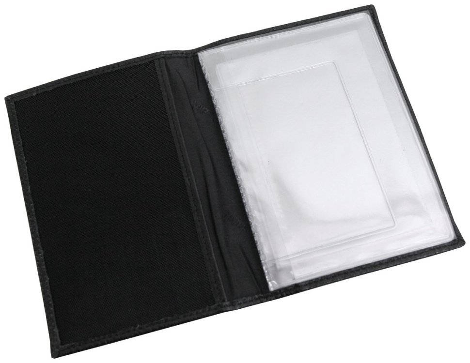 Кожаная черная обложка для паспорта книжечки Vip Collection 102581 modnotak фото №3