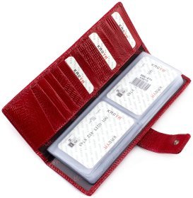 Яркая кожаная визитница для большого количества карт KARYA (006-074)