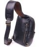 Мужская черная сумка-рюкзак через плечо из натуральной кожи гладкого типа Vintage (2421286) - 2