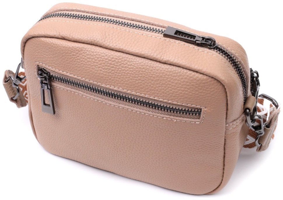 Стильная женская сумка с ромбовидной строчкой из натуральной кожи Vintage 22637 Бежевая фото №2 Стильная женская сумка с ромбовидной строчкой из натуральной кожи Vintage 22637 Бежевая modnotak фото №2