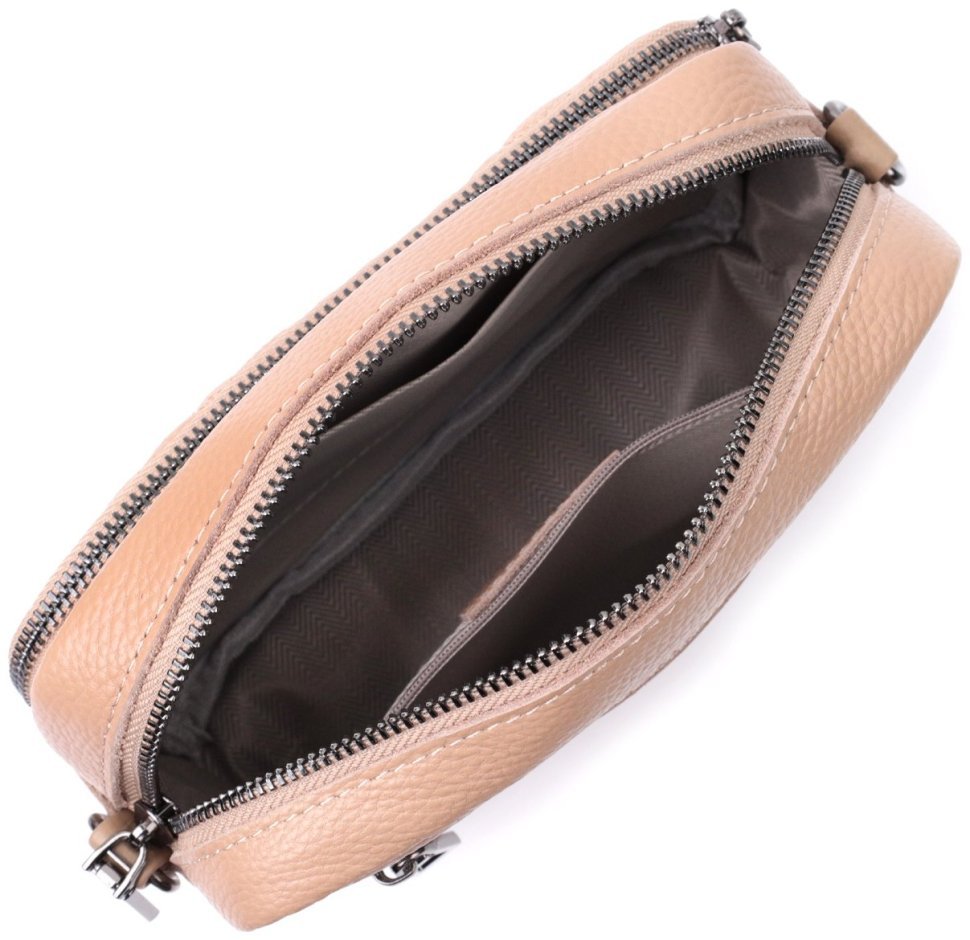 Стильная женская сумка с ромбовидной строчкой из натуральной кожи Vintage 22637 Бежевая фото №9 Стильная женская сумка с ромбовидной строчкой из натуральной кожи Vintage 22637 Бежевая modnotak фото №9