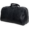Дорожная сумка саквояж черного цвета из натуральной кожи под рептилию Vip Collection 102681 modnotak фото - 2