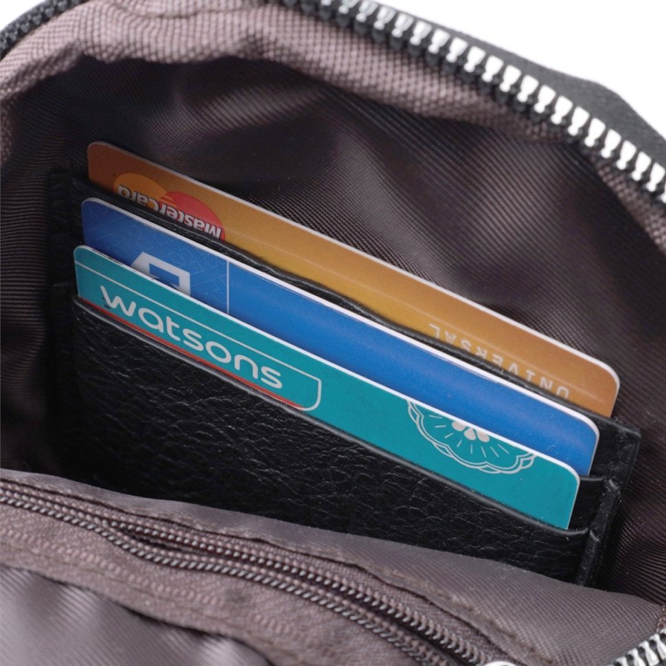 Сумка через плечо из экокожи с текстильной лямкой Vintage 22781 Черная фото №7 Сумка через плечо из экокожи с текстильной лямкой Vintage 22781 Черная modnotak фото №7