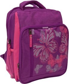 Вместительный школьный рюкзак из текстиля с бабочками Bagland 52781