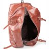 Рыжая дорожная сумка из натуральной кожи с уплотненным дном SHVIGEL (00882) - 3
