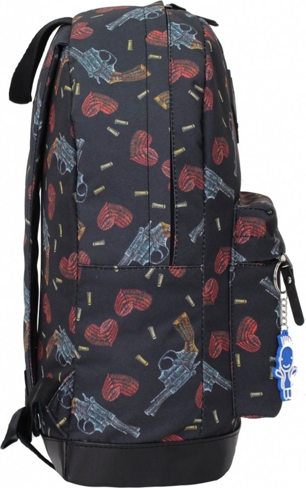 Жіночий текстильний рюкзак чорного кольору з принтом Bagland (52981)
