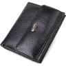 Чорний жіночий гаманець середнього розміру із натуральної шкіри флотар CANPELLINI (2421817) - 1