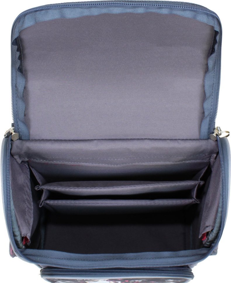 Каркасный девчачий рюкзак из серого текстиля с принтом Bagland 53381