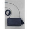 Стильная сумка на цепочке синего цвета из натуральной кожи BlankNote Элис (12635) - 4