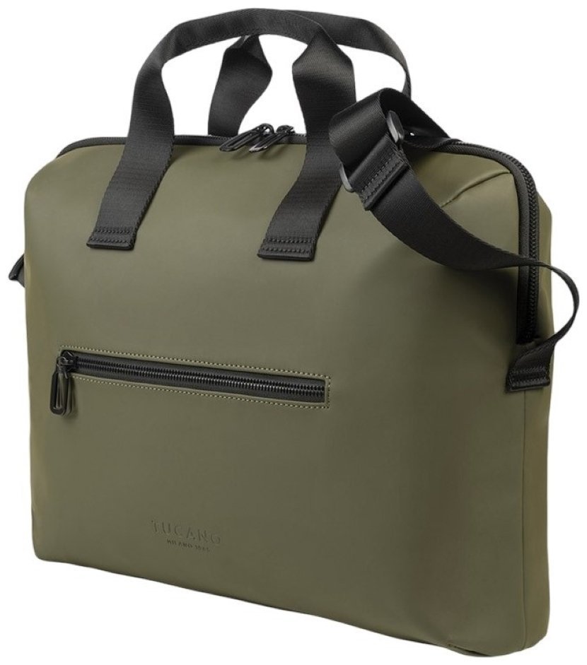 Минималистичная сумка из прорезиненного текстиля для ноутбука до 15" зеленого цвета Tucano Gommo 103581 modnotak фото №2