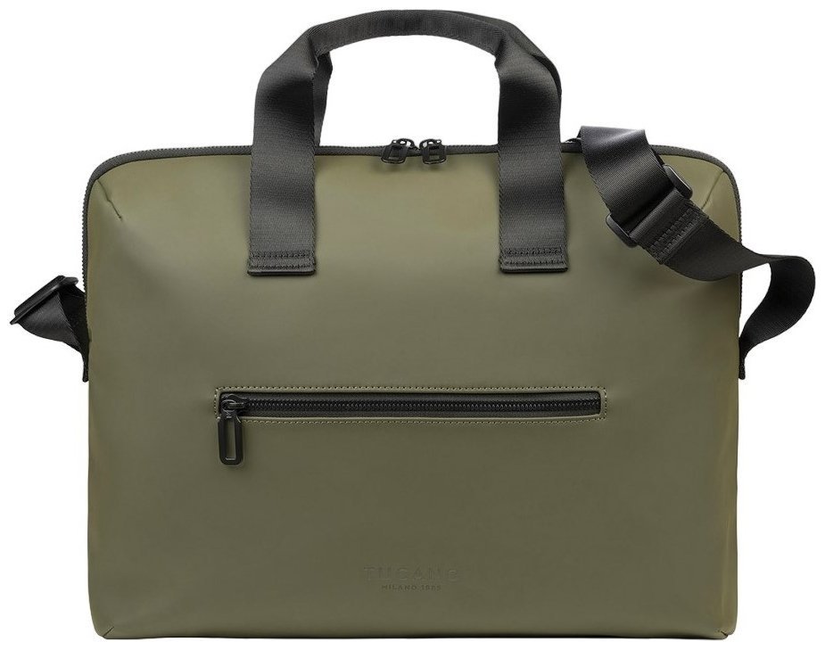Минималистичная сумка из прорезиненного текстиля для ноутбука до 15" зеленого цвета Tucano Gommo 103581 modnotak фото №6