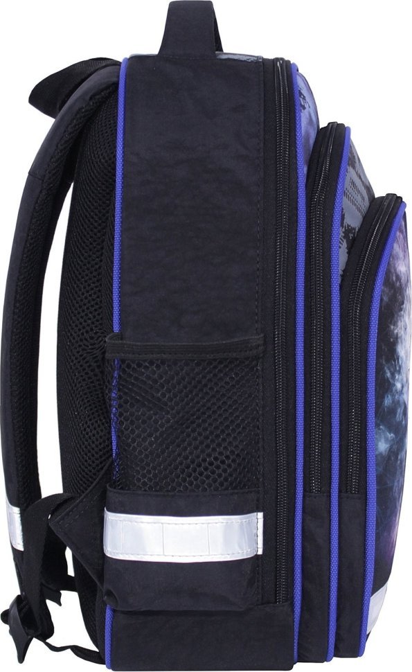 Текстильний рюкзак чорного кольору для школи з принтом Bagland (53681)