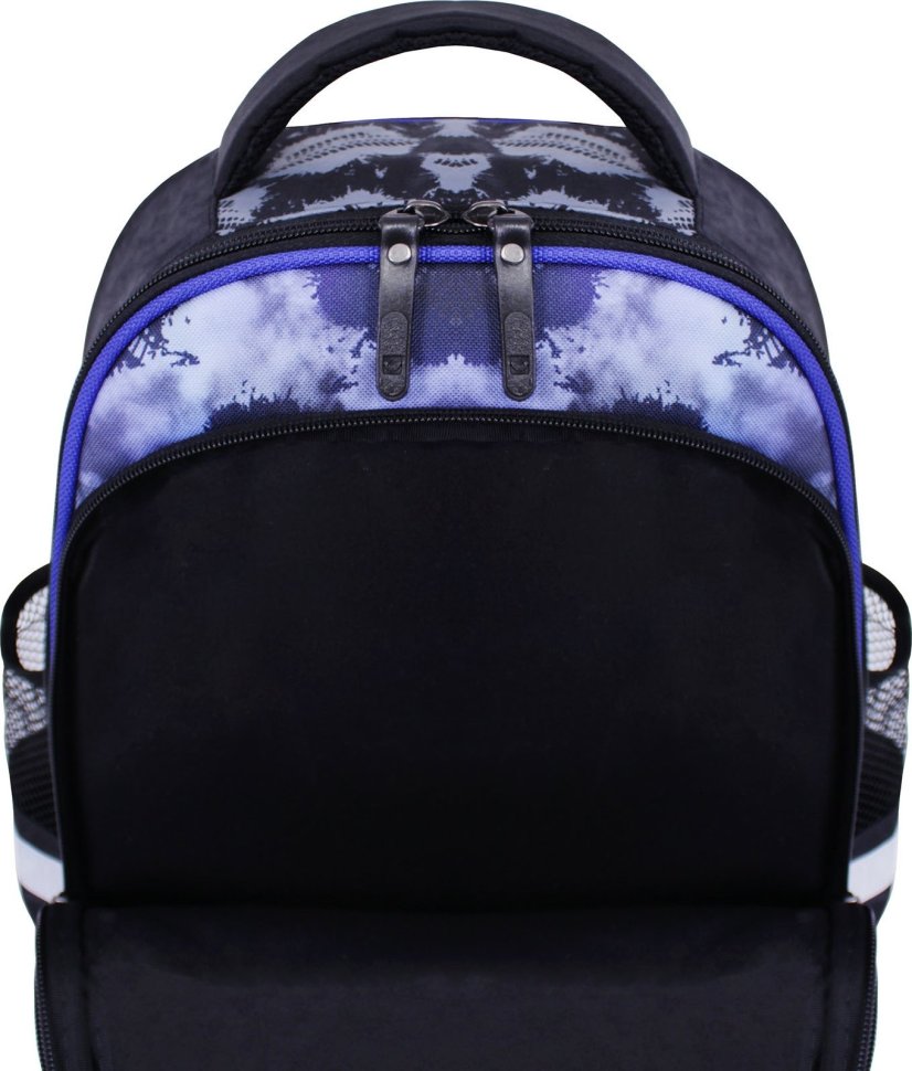 Текстильний рюкзак чорного кольору для школи з принтом Bagland (53681)