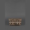 Плетеная женская сумка на плечо из кожи темно-коричневого цвета BlankNote Пазл S (12755) - 5