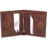 Мужское коричневое портмоне с зажимом для купюр из винтажной кожи Karya (21752) - 2