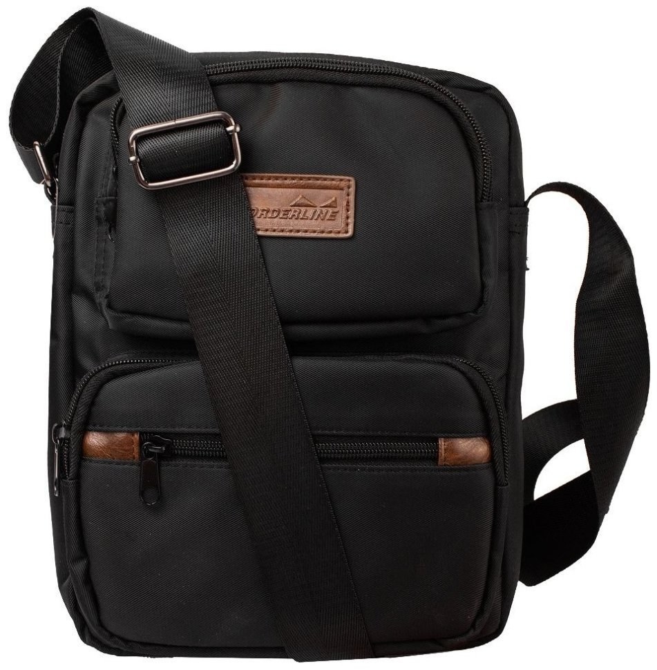 Чоловіча сумка із міцного текстилю через плече Borderline чорного кольору 93981 modnotak фото №1