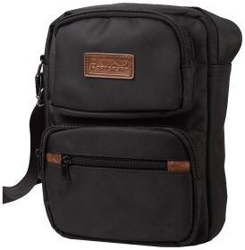 Мужская сумка из прочного текстиля через плечо Borderline черного цвета 93981