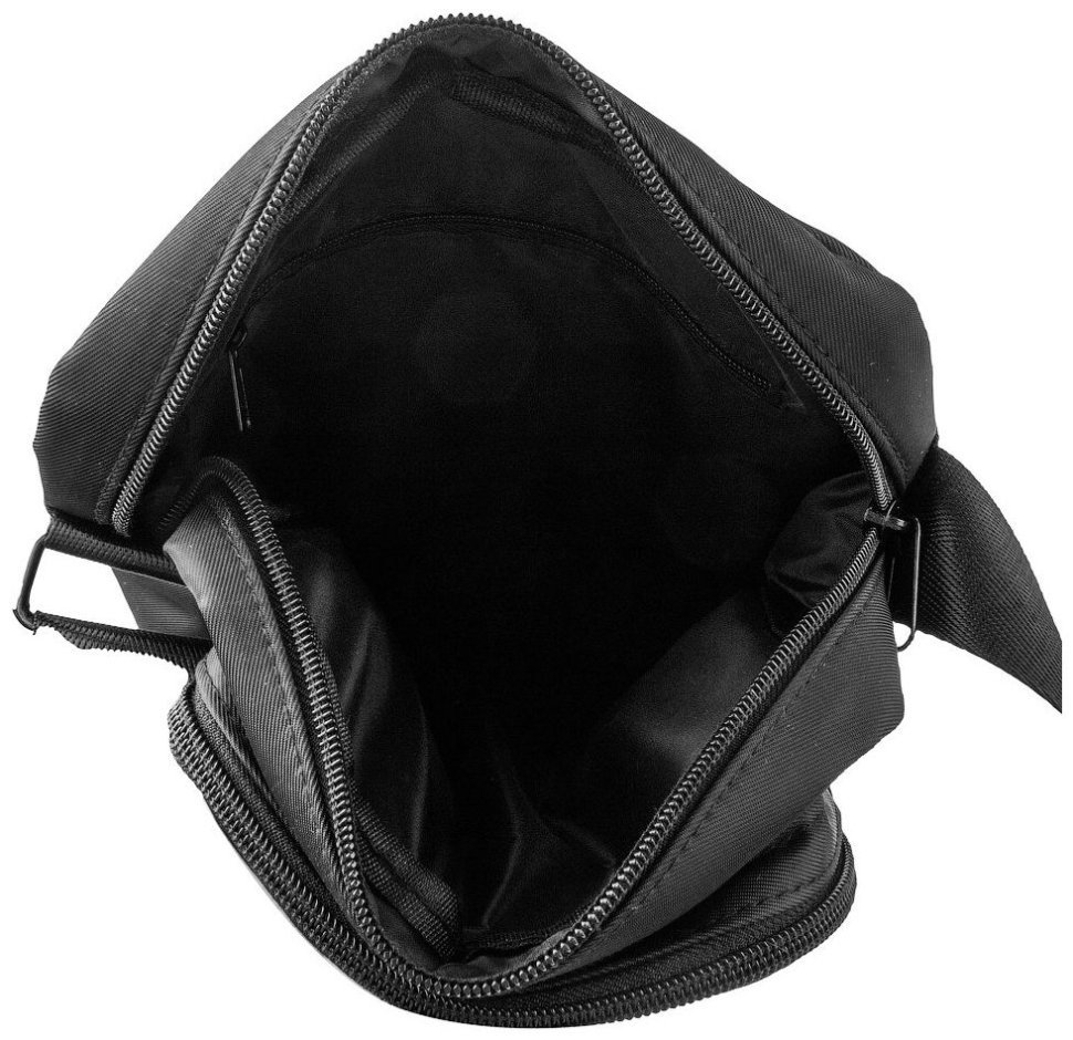 Чоловіча сумка із міцного текстилю через плече Borderline чорного кольору 93981 modnotak фото №6