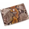 Шкіряний жіночий гаманець коричневого кольору з принтом під змію KARYA (19983) - 6