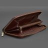 Вместительный кожаный кошелек бордового цвета на молнии BlankNote (12619) - 2