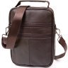 Чоловіча шкіряна сумка-барсетка з натуральної шкіри темно-коричневого кольору Vintage (20394) - 2