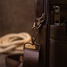 Мужская кожаная сумка-барсетка из натуральной кожи темно-коричневого цвета Vintage (20394) - 7
