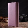 Длинный женский кошелек из натуральной кожи розового цвета с клапаном Tony Bellucci (2421964) - 7
