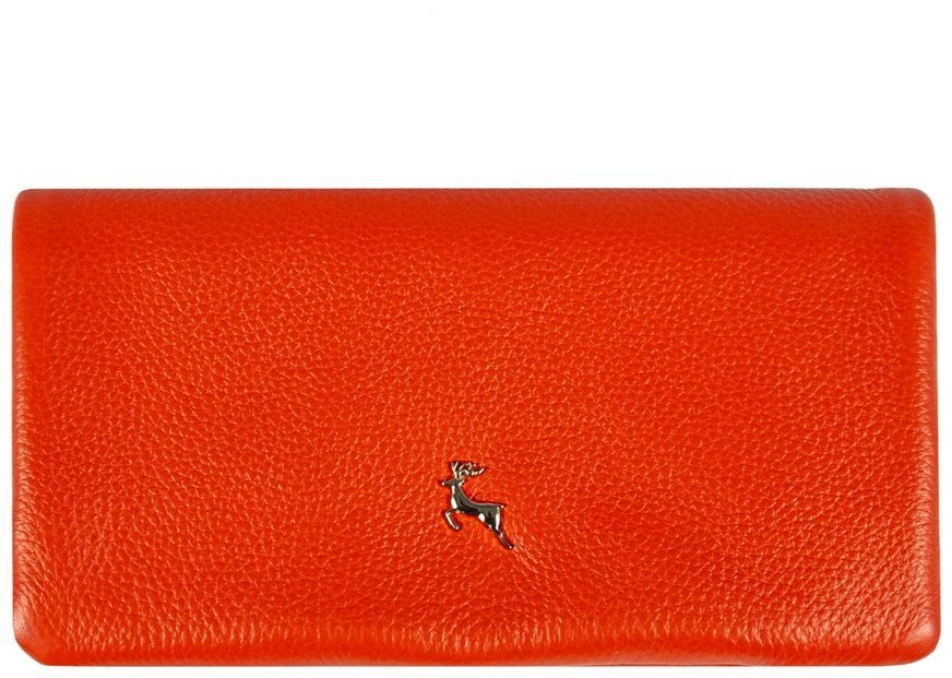 Женский кошелек из фактурной кожи с RFID-защитой на кнопке Ashwood J56 94181 оранжевого цвета фото №1 Женский кошелек из фактурной кожи с RFID-защитой на кнопке Ashwood J56 94181 оранжевого цвета modnotak фото №1