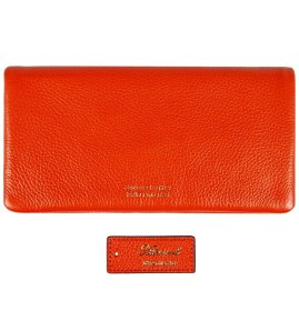 Жіночий гаманець із фактурної шкіри з RFID-захистом на кнопці Ashwood J56 94181 помаранчевого кольору