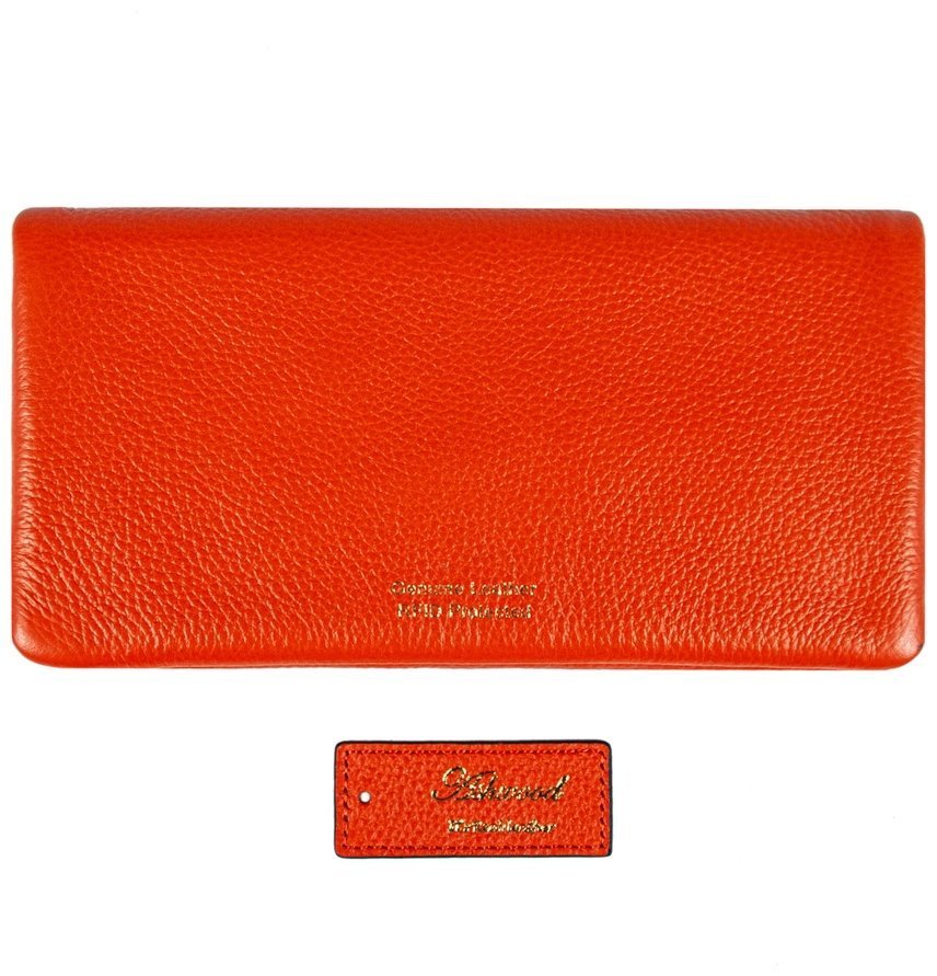 Женский кошелек из фактурной кожи с RFID-защитой на кнопке Ashwood J56 94181 оранжевого цвета фото №2 Женский кошелек из фактурной кожи с RFID-защитой на кнопке Ashwood J56 94181 оранжевого цвета modnotak фото №2