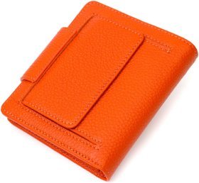 Оранжевый женский кошелек из натуральной кожи флотар на кнопке Tony Bellucci (2422064)