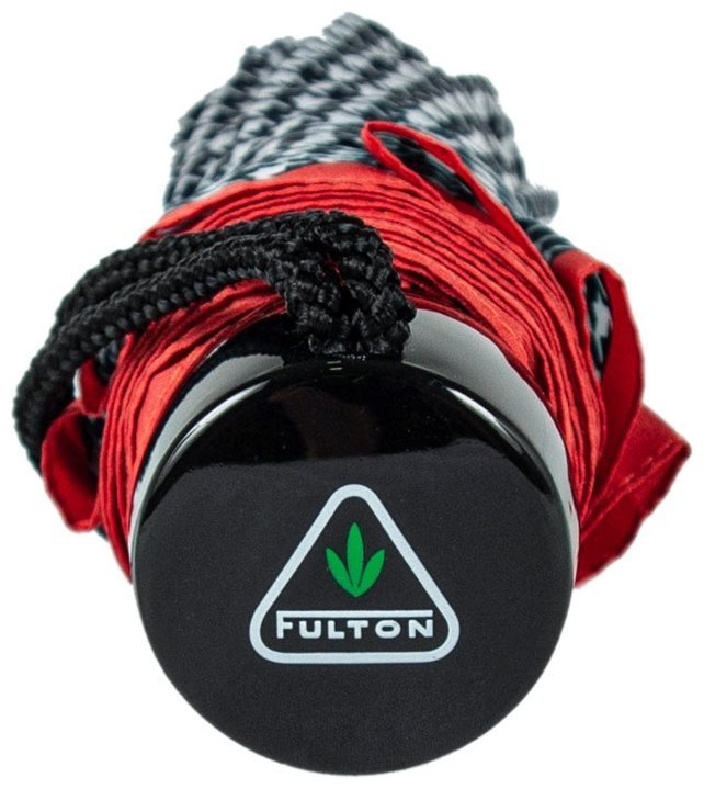 Зонт женский Fulton L354-041154 Minilite-2 Houndstooth Red Border (Черно-белый с акцентной красной полосой) 94281 modnotak фото №12