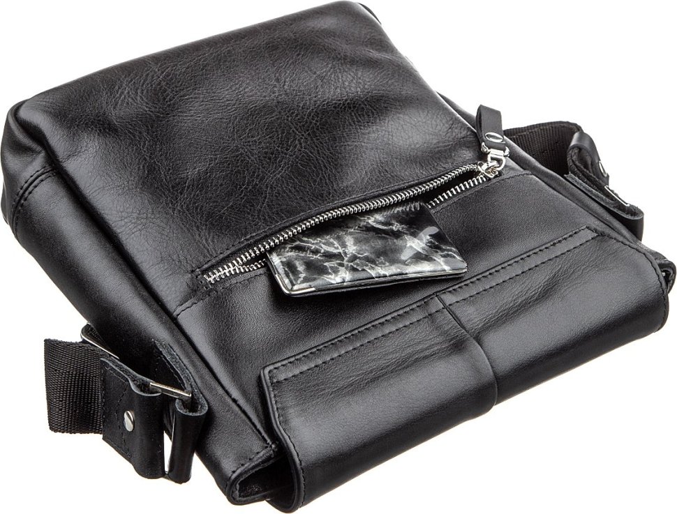 Кожаная мужская сумка-мессенджер из гладкой кожи украинского производителя SHVIGEL (00793)