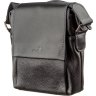 Мужская черная сумка-мессенджер из комбинированной кожи SHVIGEL (11174) - 1